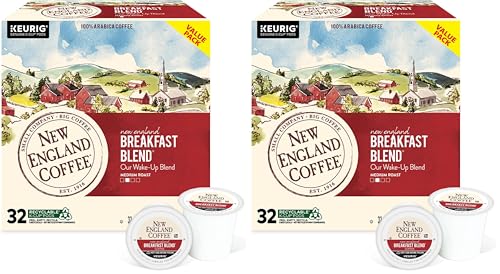 Image of New England Coffee Breakfast Blend Medium Roast Single Serve Pods, 32ct Box (Pack of 2)