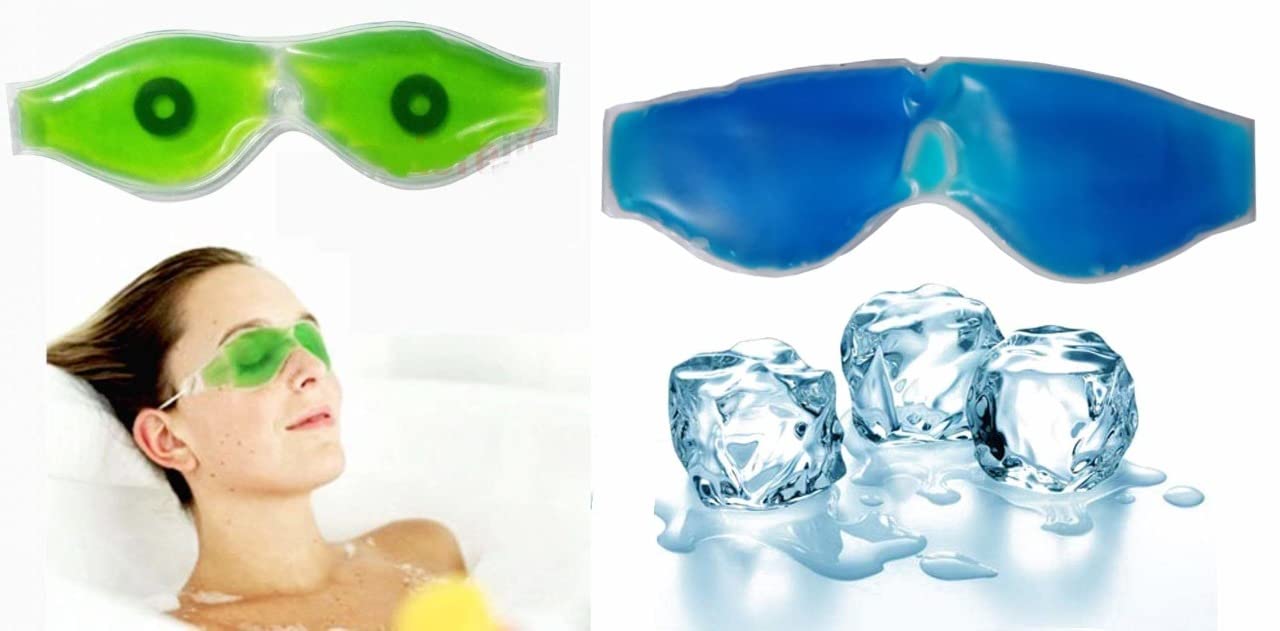 JK ENTERPRISE Combo Pack of Cool Gel Eye Mask 1 in Blue Color And 1 in Green Color Summer Ice Cooling Sleeping Mask for Eye Patches Remove Dark Circles Fatigue-picture-10