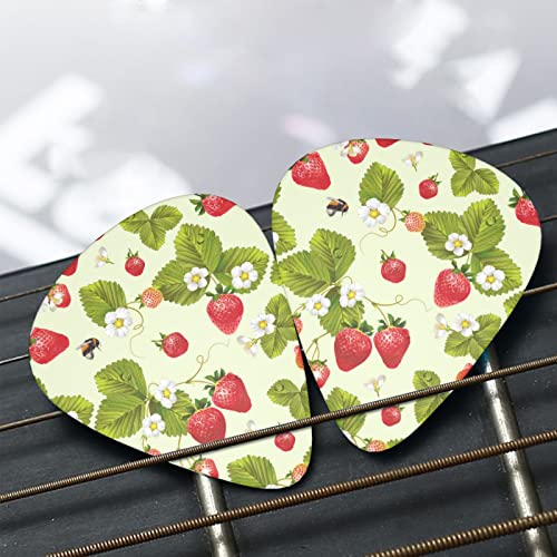 Lot de 24 médiators imprimés fraises pour guitare acoustique, électrique, basse (0,46/0,71/0,96 mm) - Les Beatles, Paul McCartney, John Lennon, RIngo Starr, George Harrison Lot de 24 médiators imprimés fraises pour guitare acoustique, électrique, basse (0,46/0,71/0,96 mm) – Image 8