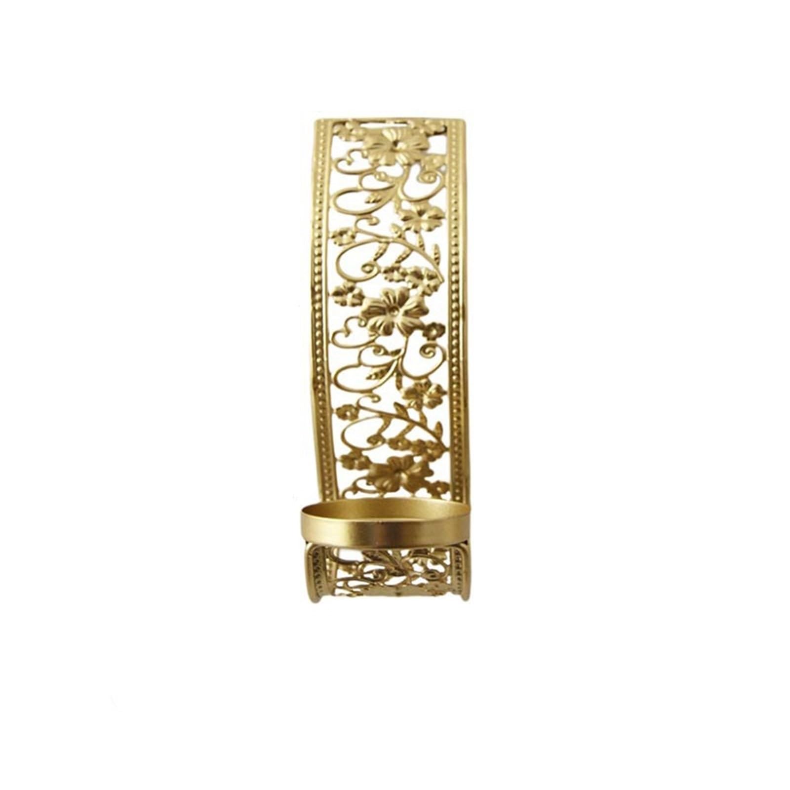 Wall Candle Sconce Holder 2pcs Openwork Wall Decoration Candle Holder Mounted(Color4)