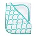 American Baby Company Terry Hooded Towel Set made with Organic Cotton, White with Aqua Sea Waves