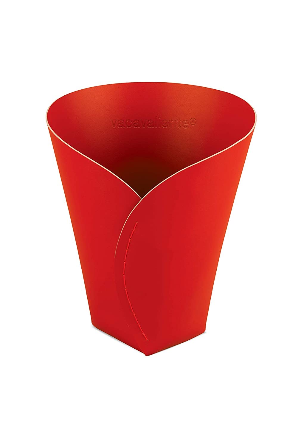 Vacavaliente Red Leather Storage Basket