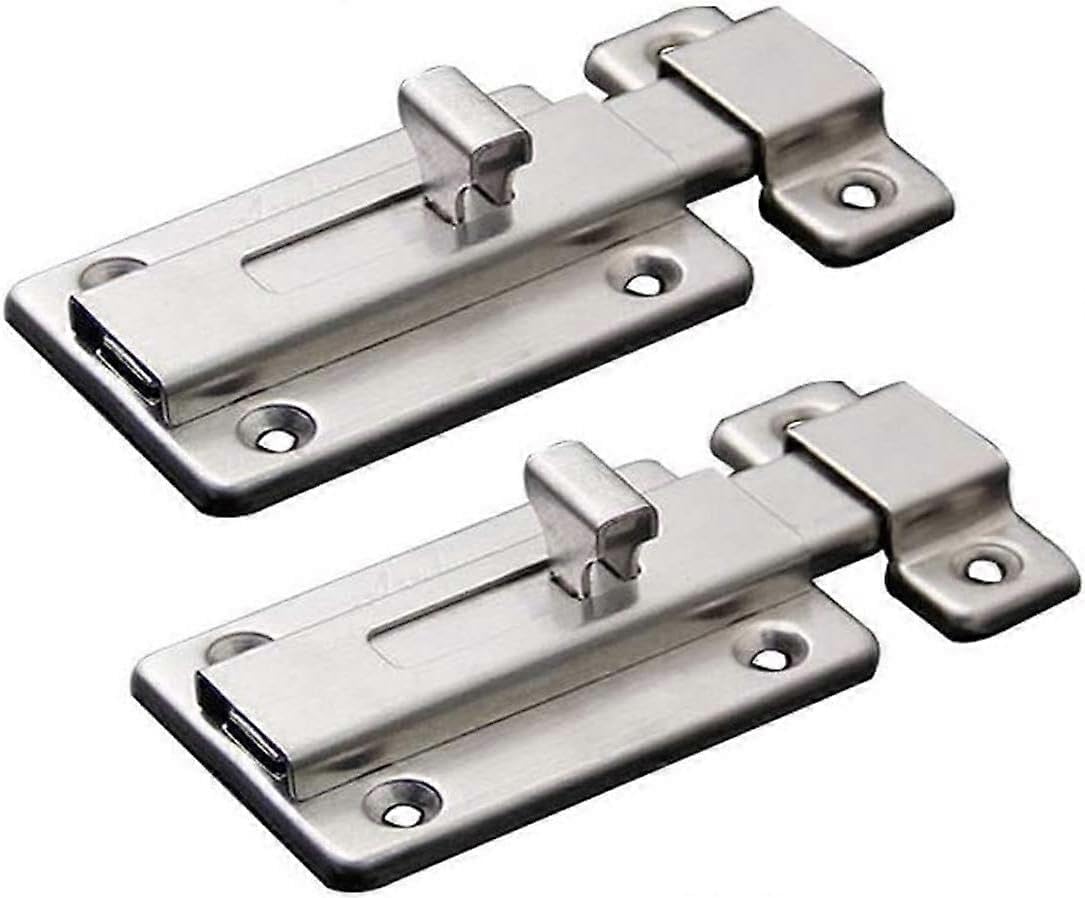 Joyhappst Image Color Door Bolts, 2 Pieces Stainless Steel Latch Sliding Door Lock, Surface Mounted Slide Bolt For All Types Of Internal Doors