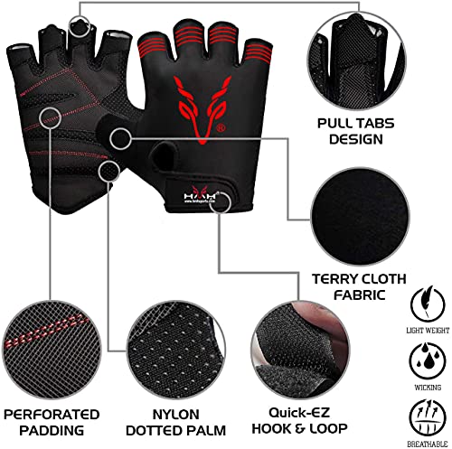 Gewichtheffen handschoenen ademend met gewatteerde anti-slip palmbescherming vingerloze gymhandschoenen voor training, bodybuilding fitness, workout en powerlifting (XL) - Afbeelding 3