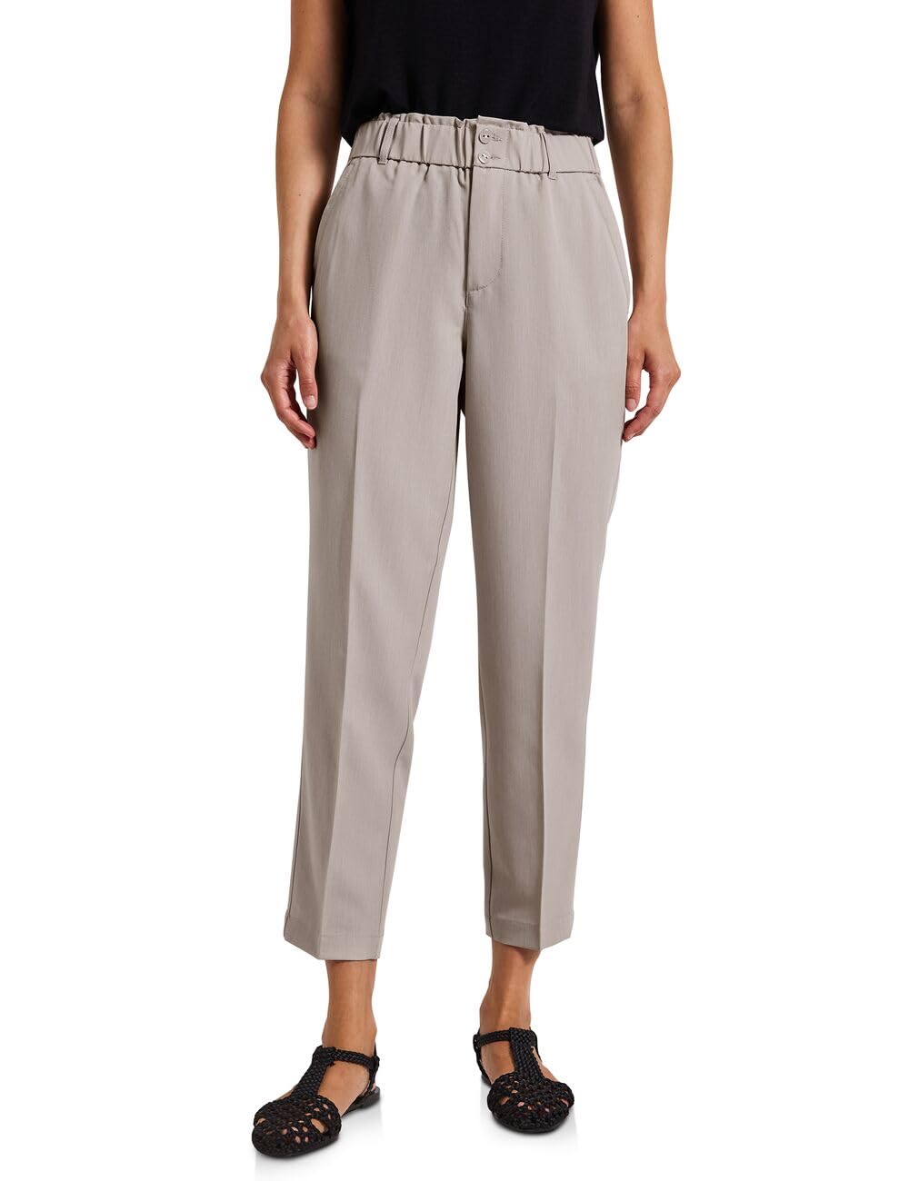 Street One Pantaloni Paperbag Effetto Melange Donna