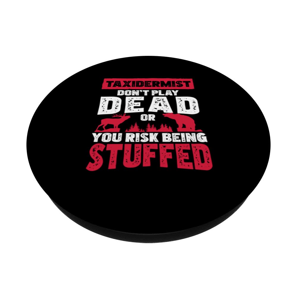 Don't Play Dead Roadkill Funny Taxidermy Professional PopSockets Swappable PopGrip, Black - Image 2