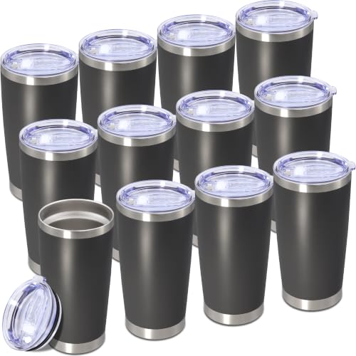 Image of 20oz Tumbler Insulated Tumblers Vacuum Coffee Mug with Lid Grey 12Pack