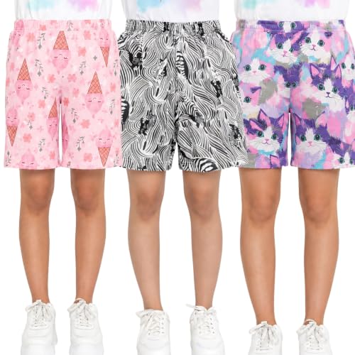 Image of TotzTouch Shorts for Kids Girls Pack of 3 | Summer Cotton Shorts| Kids Casual Cycling Shorts