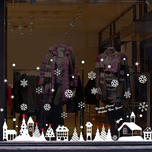 VHVCX Christmas Wall Stickerdiy Creative Christmas Decoration Shops And Window Glass Company Stickers Wallpaper Wall Sticker Self-Adhesive Door Stickers Window Grilles