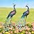 chisheen Garden Decor Outdoor Statues, Metal Peacock Decor for Outside, Garden Art Sculptures Standing for Patio Yard Lawn Home Decorations, Set of 2