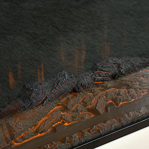 ESPIDOO 32 Inch Electric Fireplace Heater: Traditional White Wood Mantel with Remote Control & LED Flame Effect - Freestanding Design for Hotel Rooms & Guest Accommodations with Overheat Protection & - Image 3