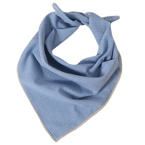 GWAWG Trachtentuch Damen Rot Blau Kariert 70x70 cm Baumwoll Halstuch Kopftuch Armtuch für Dirndl Outfit Trachtenmode Oktoberfest Karneval Oktoberfest Trachten Accessoires für Damen Herren (Blau)