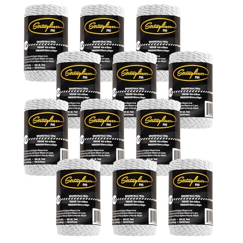35490 Mason’s Line Replacement Rolls – Rollos de reemplazo 1/2 lb. #18 Línea trenzada para construcción negra/blanca 500' (Paquete de 12) miniatura 1