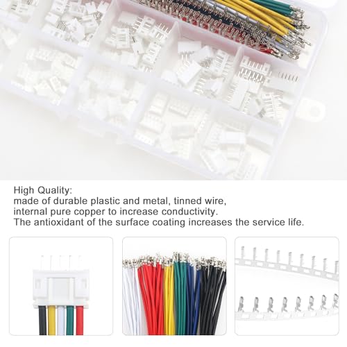 Lyeteung 420 PCS 2.0mm JST-PH Connector Kit, JST-PH 2/3/4/5/6 Pin Housing Female and Male Connector Plug - Image 4