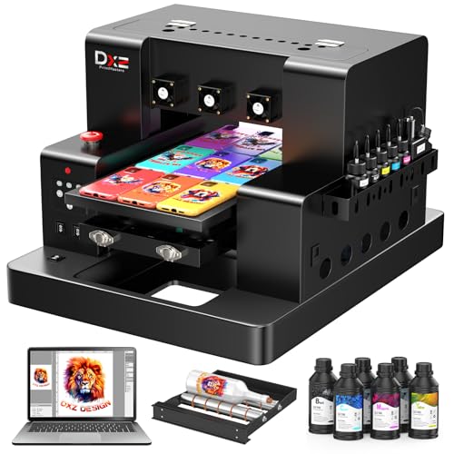 DXZ A3 UV Printer with Laptop,Automatic L805 UV Flatbed Cylinder...
