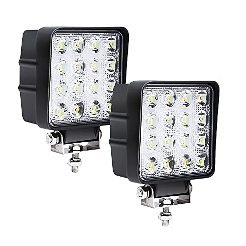 Einfeben Rechteck LED Arbeitsscheinwerfer IP67 Wasserdicht 12V 24V LED Scheinwerfer für LKW,Offroad, SUV, ATV,traktor Rückfahrscheinwerfer (48W 2 Stück)