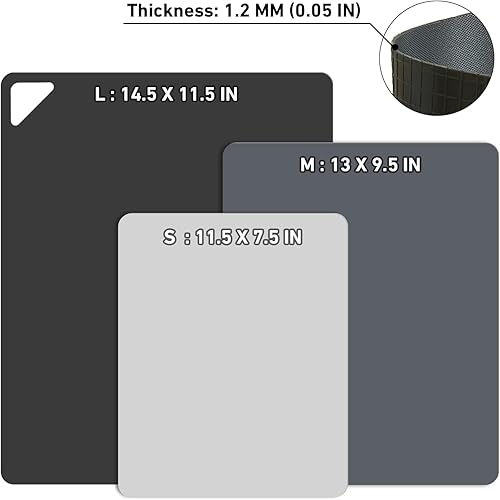 Miniatura 3 de WK Tablas de cortar flexibles de plástico para cocina, tapete de corte antideslizante flexible, hojas de corte finas, sin BPA, apto para