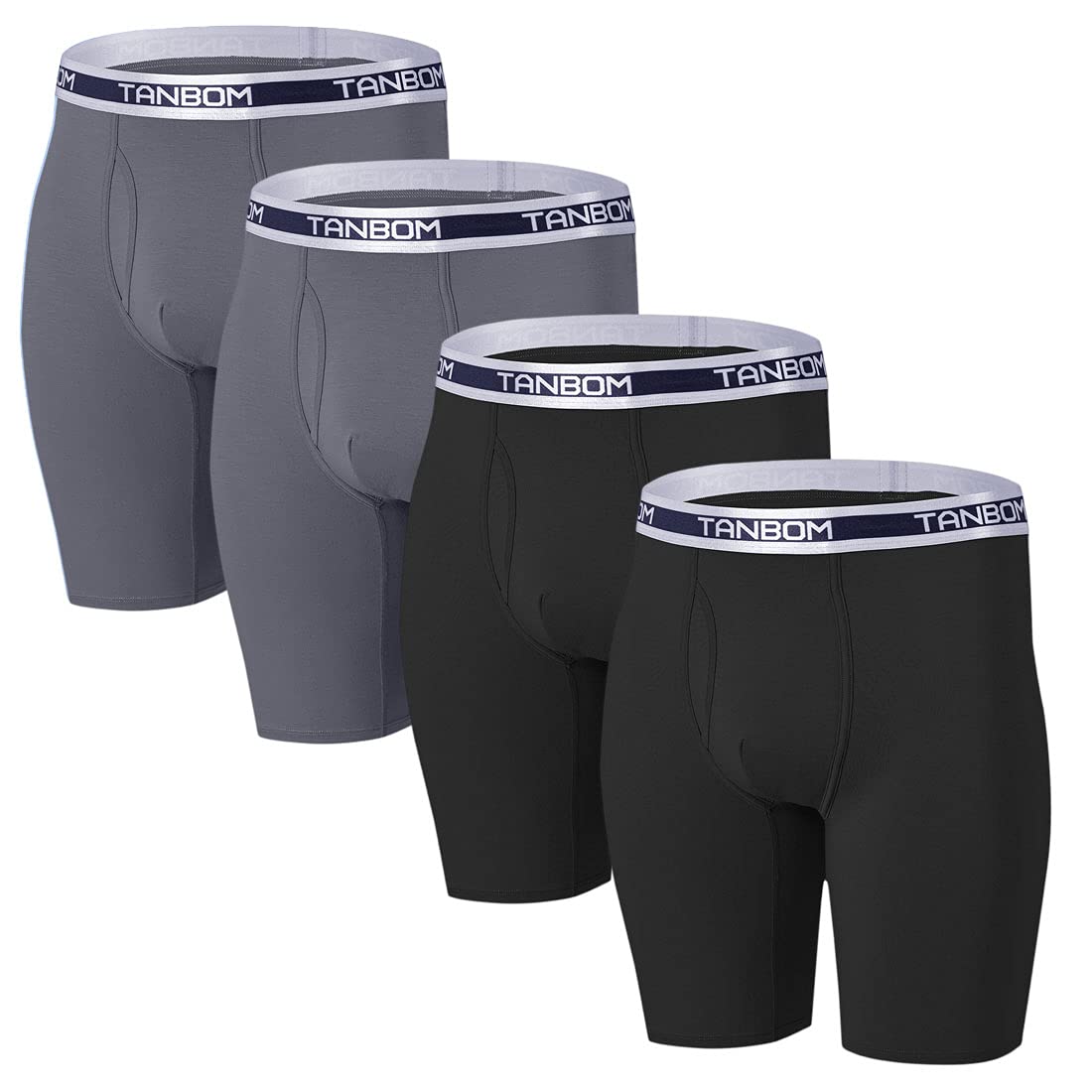 ZONBAILON Mens Underwear Boxer Briefs Moisture-Wicking Breathable Bamboo Viscose Boxer Pouch