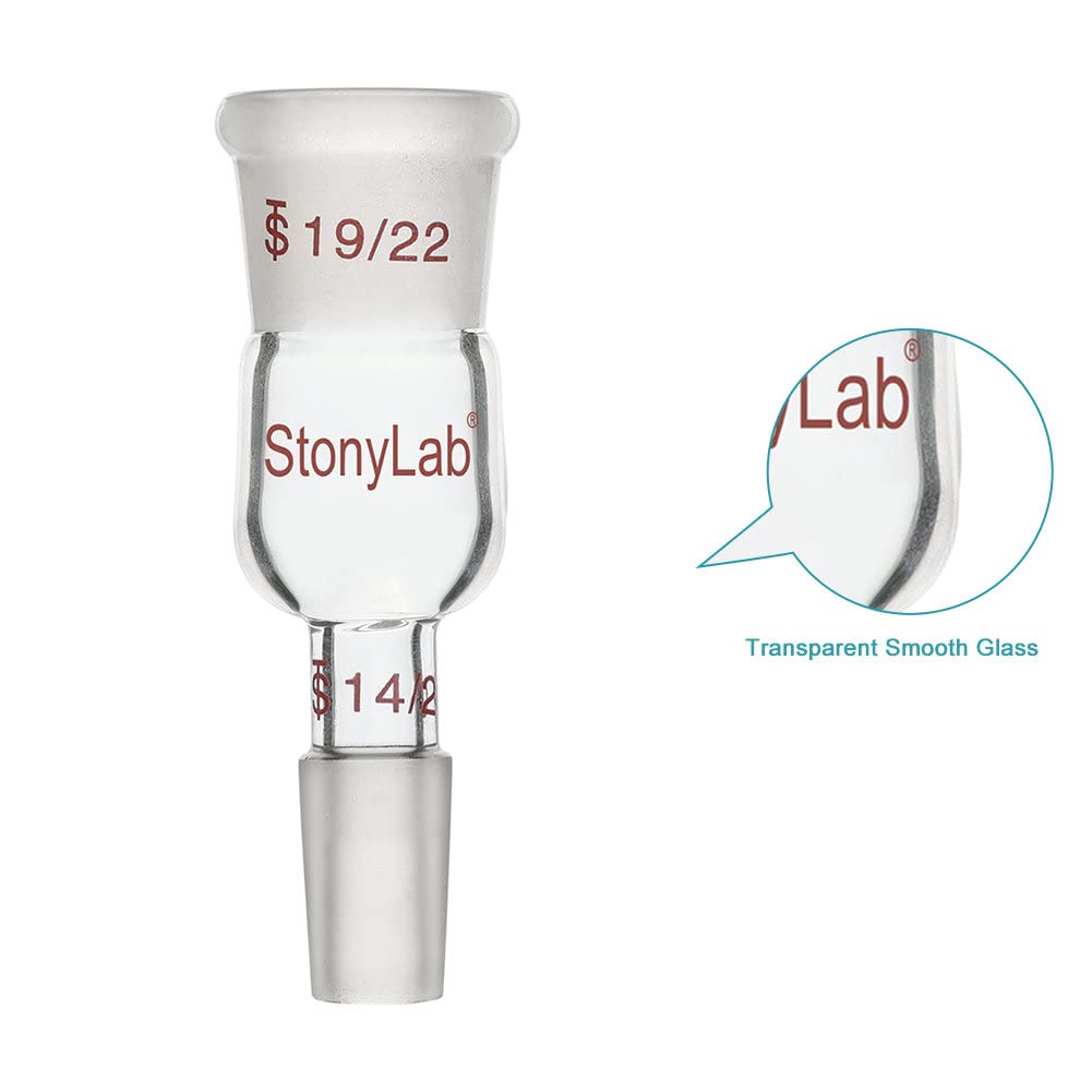 stonylab Borosilicate Glass Connecting Adapter, 19/22 Outer to 14/20 Inner Joint Reducing Connecting Adapter for Laboratory — Amazon image 4