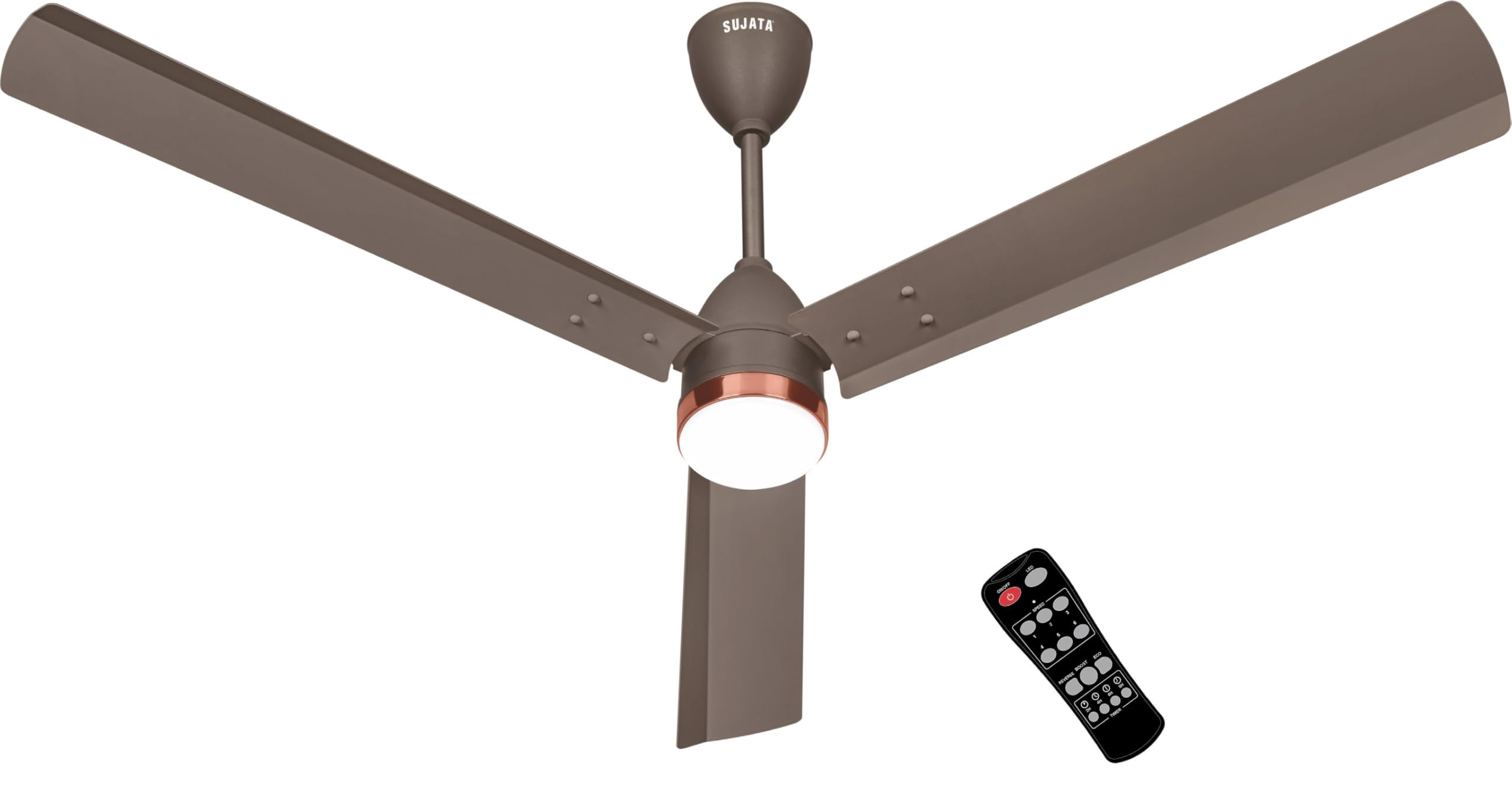 Sujata BLDC Fans Ceiling 1200mm | 3 Years Warranty | Ceiling Fan for Living Room, BLDC Fan with Remote Control, 5 Star BEE Rating Energy Efficient (Slim Air Underlight - Smoke Brown Copper)-image-19