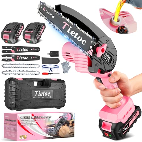 Image of Tietoc Mini Chainsaw 6-Inch with 2 Batteries, Electric Saw, Stocking Stuffers Christmas Birthday Gifts Present for women mom wife Adults, Cool Gadgets 2026