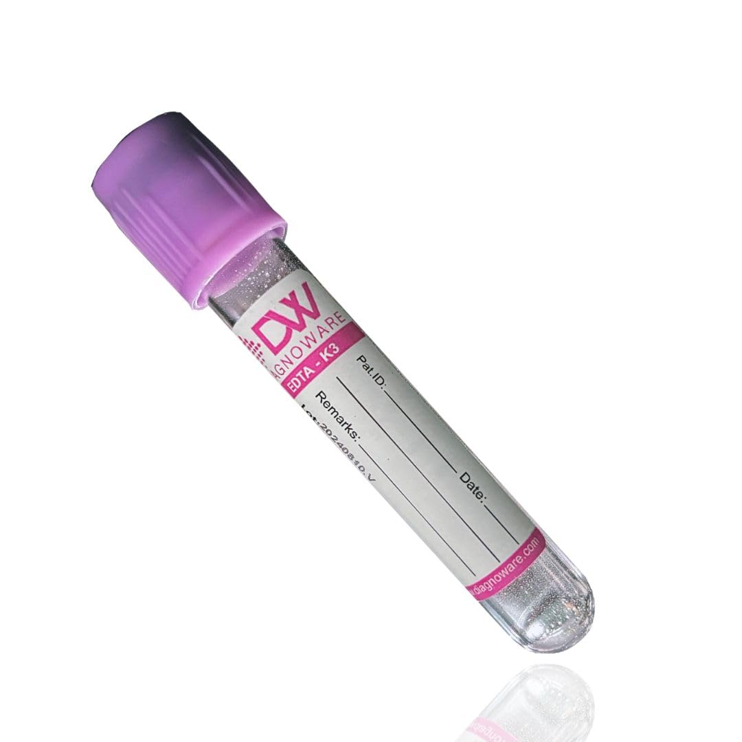 Diagnoware Vaccum Blood Collection Tube, EDTA K3, 2ml, Double Cap, Pack of 100-picture-14