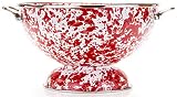 Golden Rabbit Large Colander, 5 quart, Red Swirl