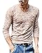 ShallGood Herren Langarmshirt Shirt Casual Melange Optik V-Ausschnitt Basic Langarm Shirt Regular Fit Sweatshirt Pullover Skinny Leicht Tee Kaffee 2X-Large