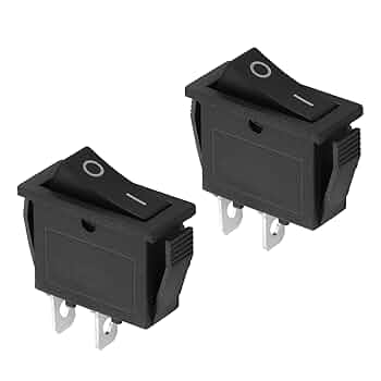 Mxuteuk 6pcs Snap-in Boat Toggle Rocker Switch Red Light Illuminated Power SPST ON-OFF KCD3 Switch 3Pin AC 15A/250V 20A/125V Use For Car Auto Boat Household Appliances MXU3-101NR