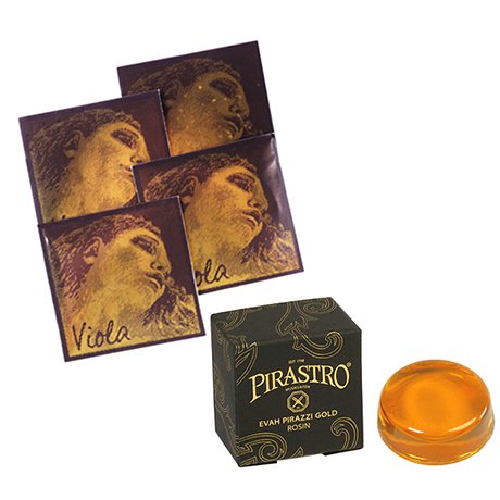 EVAH PIRAZZI GOLD Violasaiten SATZ + Kolophonium von Pirastro