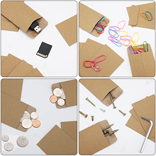 Coin Envelope300 Pack #1 Coin Envelopes 2.25"×3.5" 10 Assorted Colors Mini Envelopes For Spare Keys, Coins, Stamps, Small Items Storage, Seed Envelopes For Make Seed Packets (Kraft-300) #TOP3