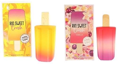 Rio Sweet Crush & Rio Sweet Crush Vanilla – Pack of 2 Eau de Parfum Spray – 3.4 fl oz Each – Long Lasting Fragrance for Women