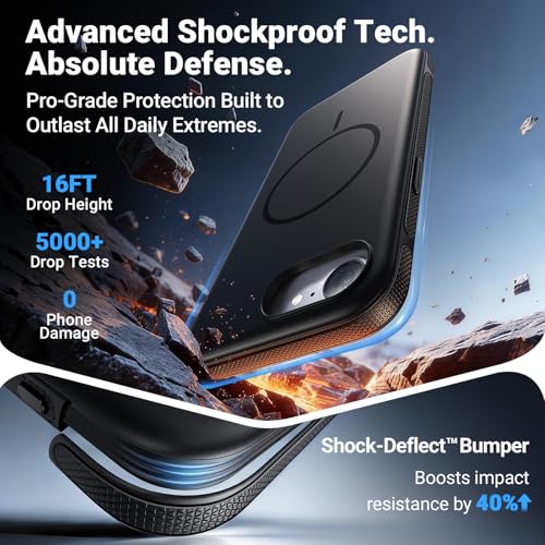 RIOBIO for iPhone 17e Case with Screen Protector, Magnetic PC Cover, Black - image 2