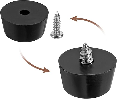 Miniatura 4 de uxcell 10 pies de goma para parachoques, almohadillas redondas de 0.31 pulgadas de alto x 0.59 pulgadas de ancho con arandela de acero inoxidable y