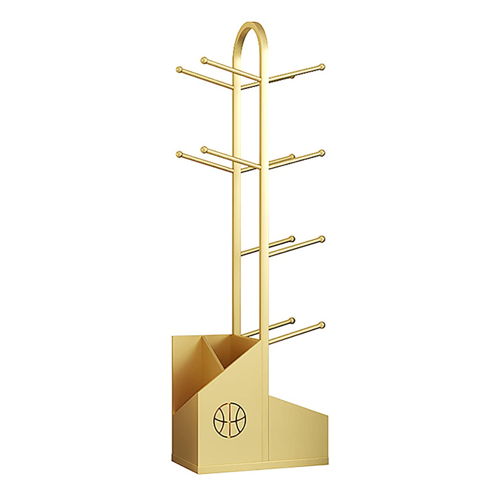 Generico Supporto per Racchette da Badminton, Supporto per Palline Sportive, Supporto per Garage, Supporto per Palline da Basket/pallavolo/Badminton, Supporto Multifunzionale da Pavimento, Albero per