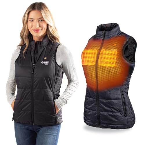 Element Womens Heated Vest - 10 hrs of Heat | 3 Heat Zones | with Battery & Charger | Machine Washable | All Day Warmth | NEW (Small Onyx)