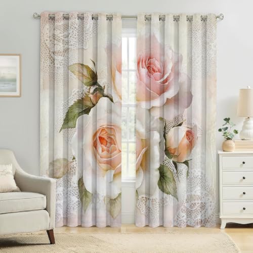 Rideaux occultants rose de qualité supérieure isolant phonique 140x175cm - 6