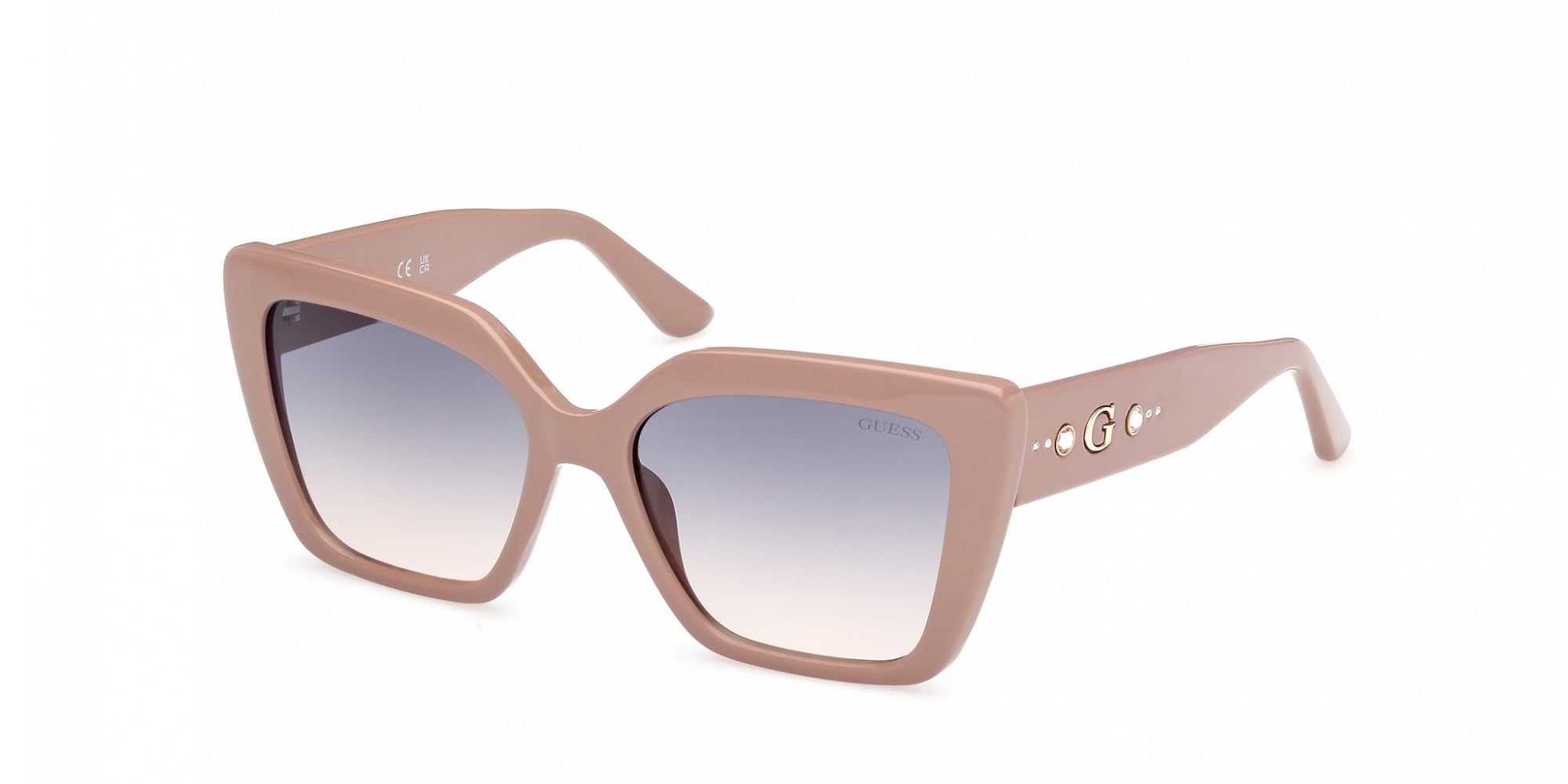 Guess Women's Blue Woman Gu00162 57W Sunglasses Injected Beige Butterfly Normal