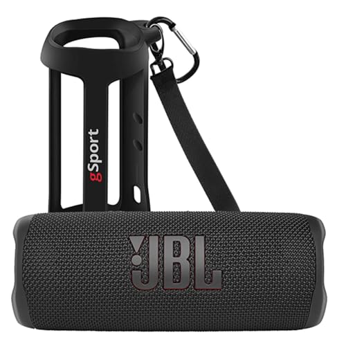 JBL FLIP 6 Waterproof Portable Speaker Bundle with gSport Silicone Sleeve (Black)