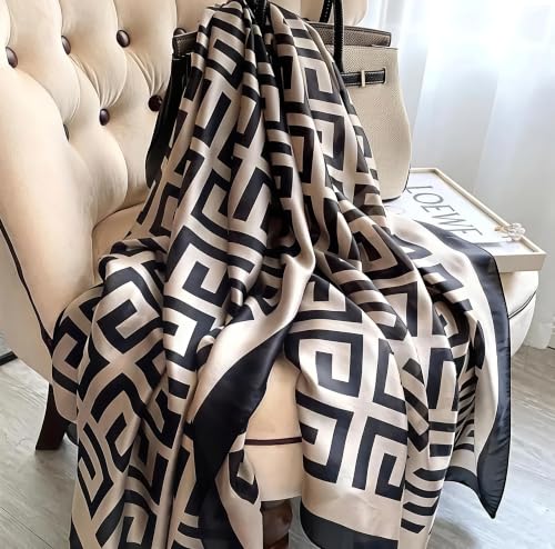 Image of MALINA Women's Polyester Silk Satin Stole Scarf - Soft Lightweight Fashion Wrap, Elegant Floral & Gradient Design, summer stole,Scarf For Women,Premium Stole,Large Size 180x90 cm'