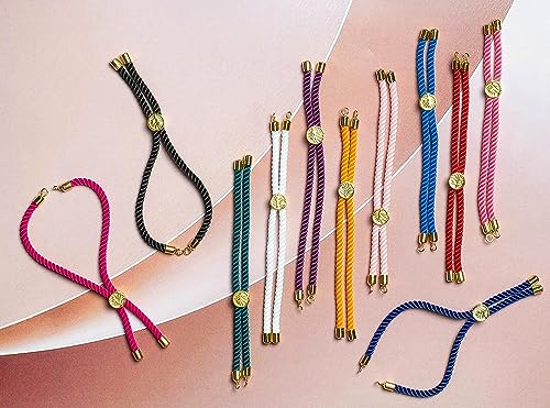 Image of Satra Traders Adjustable Nylon Slider Bracelet Twisted Cord with Brass Findings | Size : 23cm | Qty : 5pcs | Grey