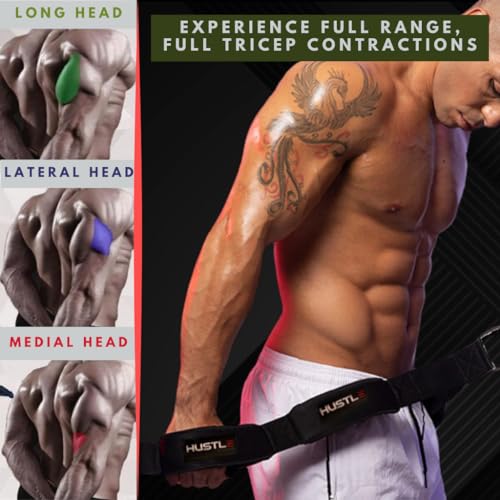 Hustle Athletics Tricep Rope Cable Attachments for Gym Use - Perfect Gym Equipment for Home/Gym Accessories - Multi Workout Rope Cable Machine Attachment -Best Gym Rope Grip with 4 Anti-slip Handles - Image 4