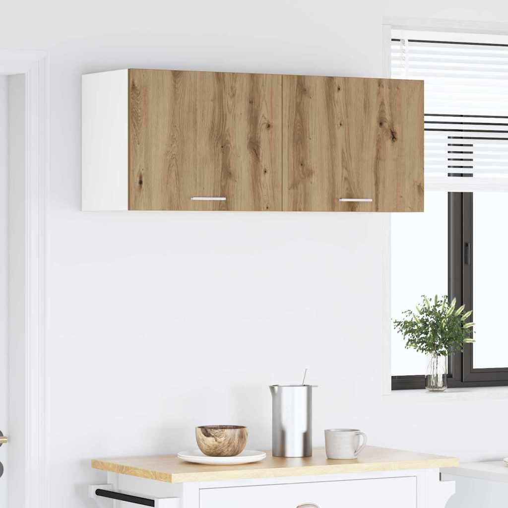 Hängeschrank 2 Stück Artisan-Eiche und Weiß 50 x 31 x 40 cm Küchenschrank Hängeschrank Schrank mit Stauraum zur Aufbewahrung von Geschirr und Vorräten für Küche und Esszimmer