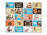 FUNNY DEMOTIVATIONAL postcard set of 21 for mailing. Post card variety pack with one surprise postcard and twenty retro nostalgic theme postcards. Made in USA. Bulk Blank 4 x 6 inch Assorted Blank Note Cards Greeting Cards 21 Designs