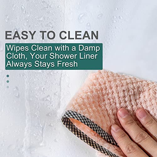 Image of AmazerBath 78 Inch Shower Curtain Liner Clear Plastic, Long Shower Curtain Heavy Duty 8G, Premium PEVA Weighted Shower Curtains for Bathroom with 3 Big Stones and Grommets, 72x78 Inches