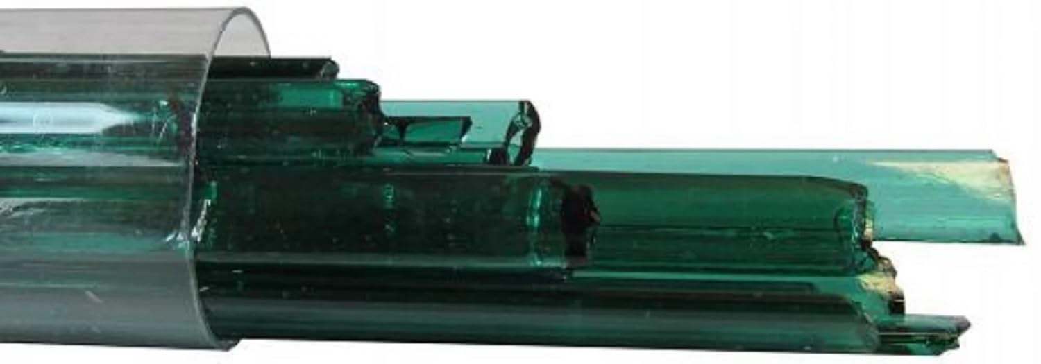 UN1075- Teal Green Transparent Noodles 96 COE Glass