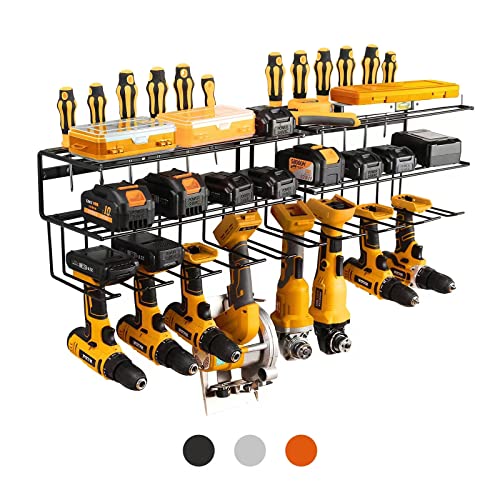 YueTong-Power-Tool-Organizer-for-Tool-StorageDrill-Holer-Wall-MountStorage-Rack-for-Garage-Organization-Wall-Organizer-with-ShelfHeavy-Duty-for-Lifetime-Use2-Pack-Black YueTong Power Tool Organizer for Tool StorageDrill Holer Wall MountStorage Rack for Garage Organization Wall Organizer with ShelfHeavy Duty for Lifetime Use2 Pack Black