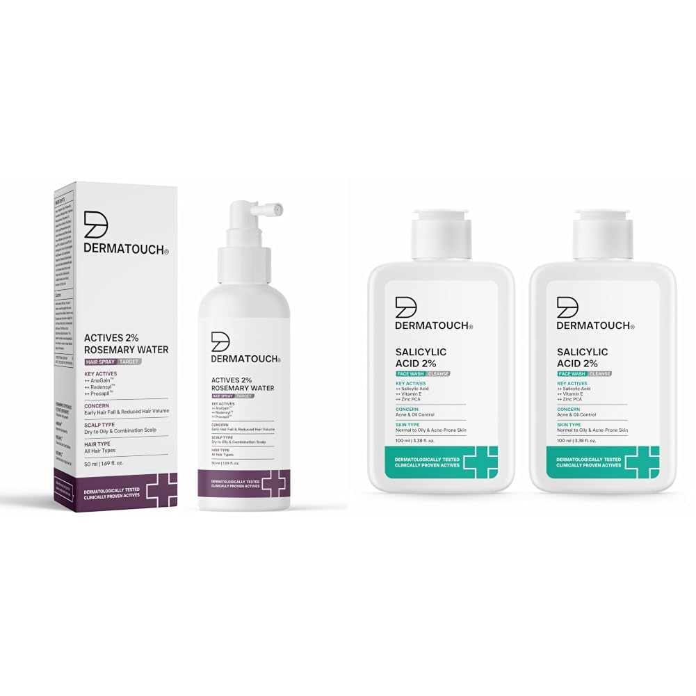 DERMATOUCH Rosemary hair Spary For Hair Growth 50ml & Salicylic Acid 2% Face Wash-image-13