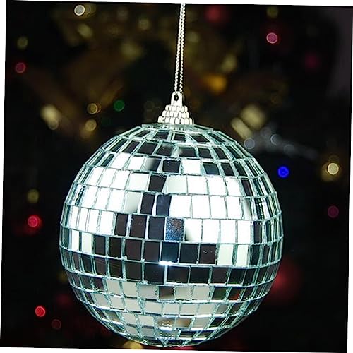 IMIKEYA - 12 bolas espejadas plateadas para decoración de fiestas, bodas, discotecas y festivales, diseño reflectante miniatura 4