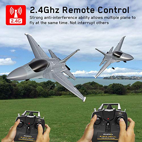 VOLANTEXRC 4 Channel Remote Control Airplane 2.4GHz RC Jet F-16 Fighting Falcon RC Aircraft Fighter Ready to Fly with Xpilot Stabilizer System, One Key Aerobatic Perfect for Beginners (761-10)